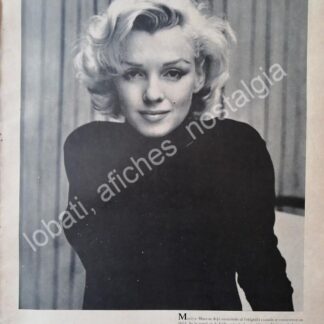 CARTEL ANTIGUO ORIGINAL DE NOTA Y FOTOGRABADO MARILYN MONROE 1960s /FEP