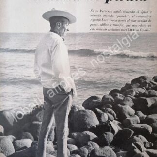 CARTEL ANTIGUO ORIGINAL DE FOTOGRABADO AGUSTIN LARA 1960s