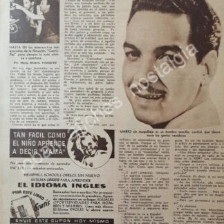 CARTEL ANTIGUO ORIGINAL DE NOTA DE PRENSA, ENTREVISTA A CANTINFLAS 1947 /FEP