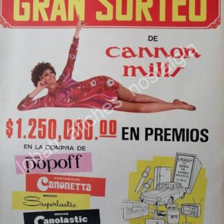 CARTEL ANTIGUO ORIGINAL DE CANTANTE JULISSA Y MEDIAS CANNON 1969 /FEP MUY RARO