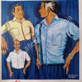 CARTEL ANTIGUO ORIGINAL DE MAURICIO GARCES, LOCO VALDEZ Y CHINO HERRERA. MANCHESTER FEP