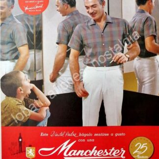 CARTEL ANTIGUO ORIGINAL DE MAURICIO GARCES Y CAMISAS MANCHESTER 1964 /FEP 10