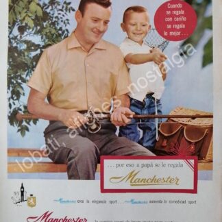 CARTEL ANTIGUO ORIGINAL DE MANOLO FABREGAS Y CAMISAS MANCHESTER 1961 FEP /3