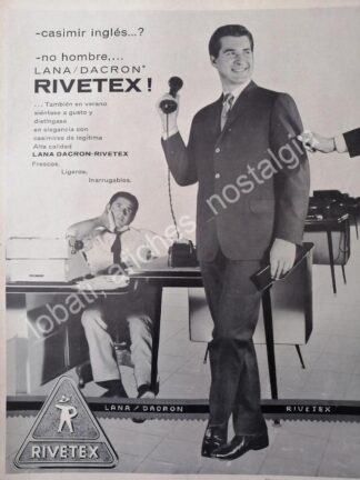 CARTEL ANTIGUO ORIGINAL DE ROGELIO GUERRA Y TELAS RIVETEX 1962 / FEP