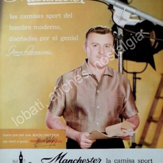 CARTEL ANTIGUO ORIGINAL DE MANOLO FABREGAS Y CAMISAS MANCHESTER 1961 FEP /2
