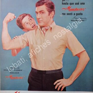 CARTEL ANTIGUO ORIGINAL DE GUILLERMO MURRAY Y CAMISAS MANCHESTER 1960 /FEP