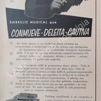 CARTEL ANTIGUO ORIGINAL DE JESUS CHUCHO MONJE Y LAS ROCKOLAS AMI 1956 / FEP