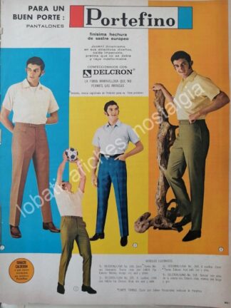 CARTEL ANTIGUO ORIGINAL DE NACHO CALDERON Y PANTALONES PORTEFINO 1968 /FEP 2