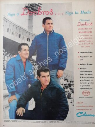 CARTEL ANTIGUO ORIGINAL DE ROGELIO GUERRA Y CHAMARRAS DANBROS 1960s /FEP