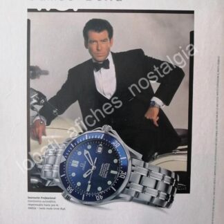 CARTEL ANTIGUO ORIGINAL DE RELOJES OMEGA PRESENTA 007 Y PIERCE BROSNAN 1997 /FEP