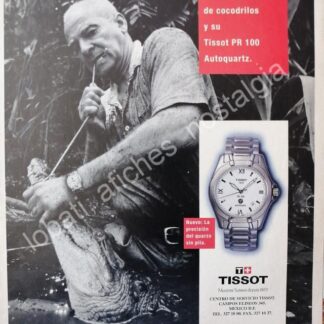 CARTEL ANTIGUO ORIGINAL DE CHARLES SWABY Y RELOJES TISSOT 1997