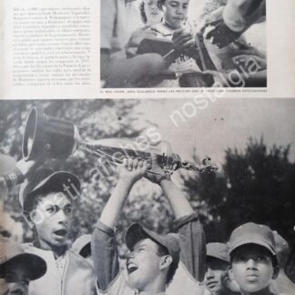 CARTEL ANTIGUO ORIGINAL DE NOTA DE PRENSA. LIGA INFANTIL MONTERREY GANA SERIE MUNDIAL 1958