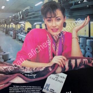 CARTEL ANTIGUO ORIGINAL DE ELENA ROJO Y COBERTORES SAN MARCOS 1980s /FEP