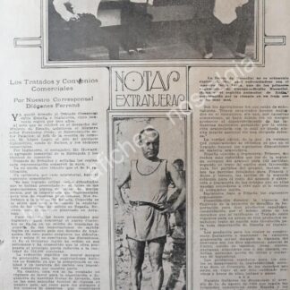 CARTEL ANTIGUO ORIGINAL DE NOTA DE PRENSA 1922 BENITO MUSOLINI ANTES DE LA GUERRA