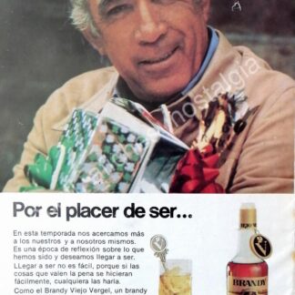 CARTEL ANTIGUO ORIGINAL DE ANTHONY QUEEN Y BRANDY VIEJO VERGEL 1981 VINOS /FEP