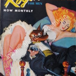CARTEL ANTIGUO ORIGINAL DE PORTADA POP ART PULP 1957 ROGUE