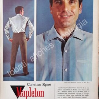 CARTEL ANTIGUO ORIGINAL DE ALDO MONTO Y CAMISAS MARISCAL 1965 /FEP