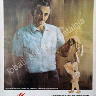 CARTEL ANTIGUO ORIGINAL DE MAURICIO GARCES Y CAMISAS MARISCAL, ARTE DE ALEX DUVAL 1965 /FEP