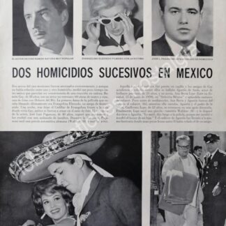 CARTEL ANTIGUO ORIGINAL DE SECCION DE NOTA SOBRE ASESINATO DE RAMON GAY Y AGUSTIN DE ANDA 1961