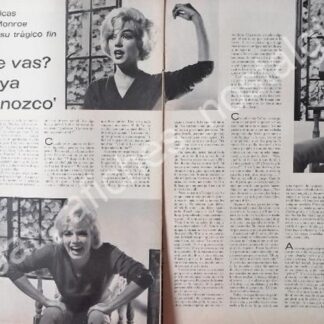 CARTEL ANTIGUO ORIGINAL DE REPORTAJE SOBRE MARILYN MONROE 1960s