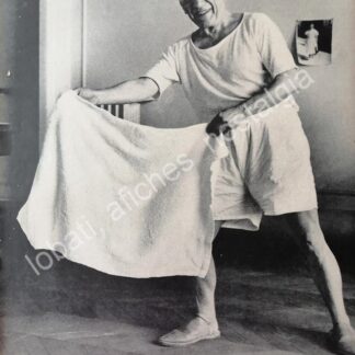 CARTEL ANTIGUO ORIGINAL DE GOTO GRABADO PICASSO CON TOALLA 1950s