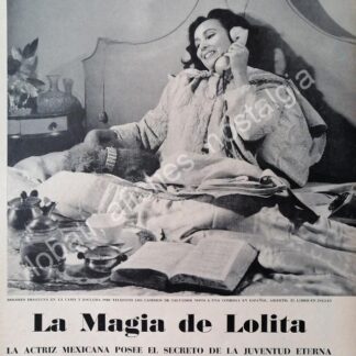 CARTEL ANTIGUO ORIGINAL DE NOTA. DOLORES DEL RIO 1960s LA MAGIA DE LOLITA