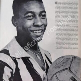 CARTEL ANTIGUO ORIGINAL DE NOTA. PELE EL IDOLO DE BRASIL MODESTO. 1960s