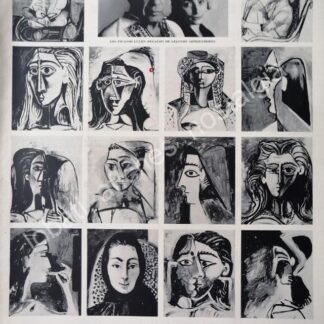 CARTEL ANTIGUO ORIGINAL DE NOTA. JACQUELINE KENNEDY PINTADA POR PICASSO 1960s