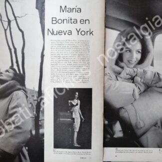 CARTEL ANTIGUO ORIGINAL DE MARIA FELIX DE COMPRAS EN NEW YORK 1950s