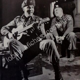 CARTEL ANTIGUO ORIGINAL DE FOTO GRABADO ELVIS PRESLEY EN EL EJERCITO 1959