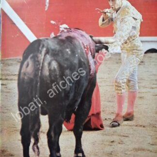 CARTEL ANTIGUO ORIGINAL DE FOTO GRABADO ANTIGUO TORERO ANTONIO ORDOÑEZ 1959