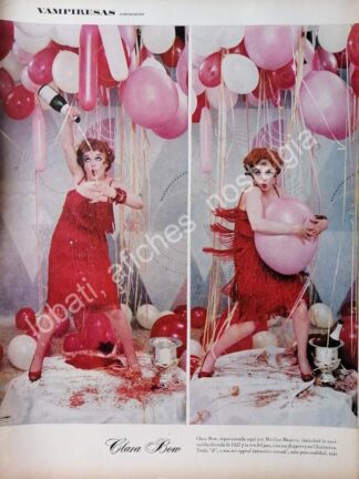 CARTEL ANTIGUO ORIGINAL DE NOTA. MARILYN MONROE INTERPRETA A CLARA BOW. 1960s