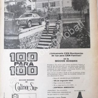 CARTEL ANTIGUO ORIGINAL DE INICIOS DE LA COLONIA COLINA DEL SUR 1979 /194 POR BANOBRAS