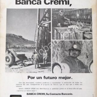 CARTEL ANTIGUO ORIGINAL DE BANCO. BANCA CREMI S.A 1978 /196