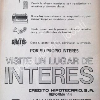 CARTEL ANTIGUO ORIGINAL DE BANCO. BANCA CREMI S.A 1975 /201