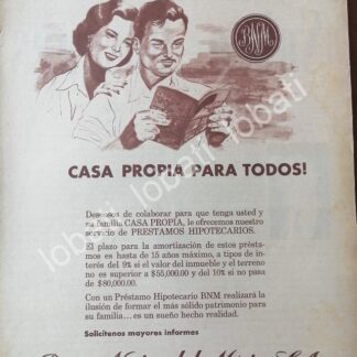 CARTEL ANTIGUO ORIGINAL DE EL BANCO NACIONAL DE MEXICO 1964 /204