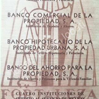 CARTEL ANTIGUO ORIGINAL DE BANCO DE LA PROPIEDAD Y SUS FILIALES 1956 /187 RARO