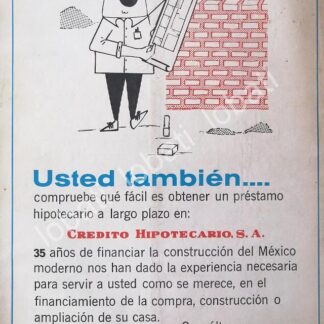 CARTEL ANTIGUO ORIGINAL DE BANCO CREDITO HIPOTECARIO S.A 1972 /191