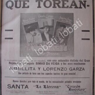 CARTEL ANTIGUO ORIGINAL DE CARTEL DOCUMENTAL. MUJERES QUE TOREAN 1941 /TMQ