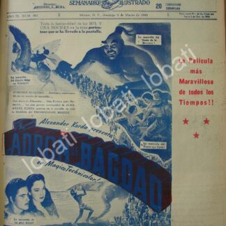 CARTEL ANTIGUO ORIGINAL DE AFICHES DE LA PELICULA EL LADRON DE BAGDAD 1941 /N65