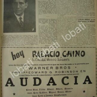 CARTEL ANTIGUO ORIGINAL DE MUERE EL ACTOR MIGUEL WIMER SR. 1941 /N67 Y OTRAS NOTAS