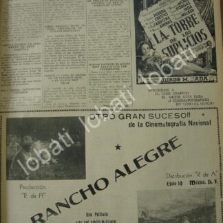 CARTEL ANTIGUO ORIGINAL DE AFICHE DE LA PELICULA. RANCHO ALEGRE 1941 Y LA TORRE DE LOS SUPLICIOS /N69