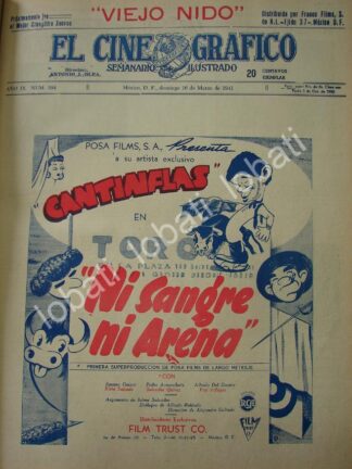 CARTEL ANTIGUO ORIGINAL DE FILMAN PELICULA. NI SANGRE NI ARENA 1941 CANTINFLAS /N70