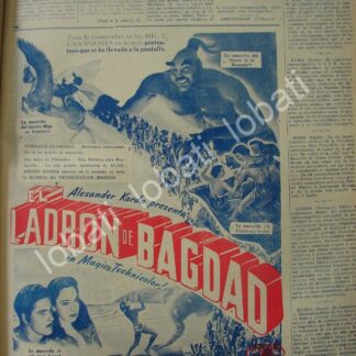 CARTEL ANTIGUO ORIGINAL DE AFICHES DE LA PELICULA EL LADRON DE BAGDAD 1941 /N72
