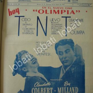 CARTEL ANTIGUO ORIGINAL DE CINE OLIMPIA. PELICULA LEVANTATE MI AMOR. 1941 /N77 (Arise, My Love )
