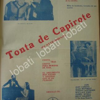 CARTEL ANTIGUO ORIGINAL DE PELICULA. TONTA DE CAPIROTE 1941 (SCATTERBRAIN) RARO