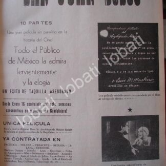 CARTEL ANTIGUO ORIGINAL DE PELICULA SAN JUAN BOSCO 1941, AVALADA POR ARZOBISPO DE MEXICO /V2