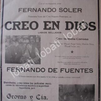 CARTEL ANTIGUO ORIGINAL DE SE TERMINA DE FILMAR PELICULA. CREO EN DIOS 1941 /2