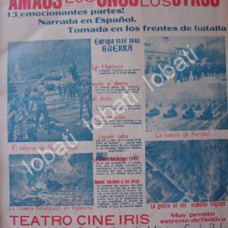 CARTEL ANTIGUO ORIGINAL DE CINE IRIS, PELICULA AMAOS LOS UNOS A LOS OTROS 1941 /SGM