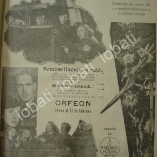CARTEL ANTIGUO ORIGINAL DE AFICHE DE LA PELICULA MUJERES EN LA GUERRA 1941 SGM RARO